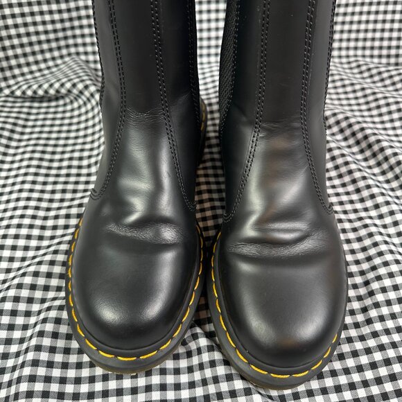 Dr Martens 2976 Hi Smooth Leather Chelsea Boots Black Tall Docs Women's 8 - Picture 3 of 8